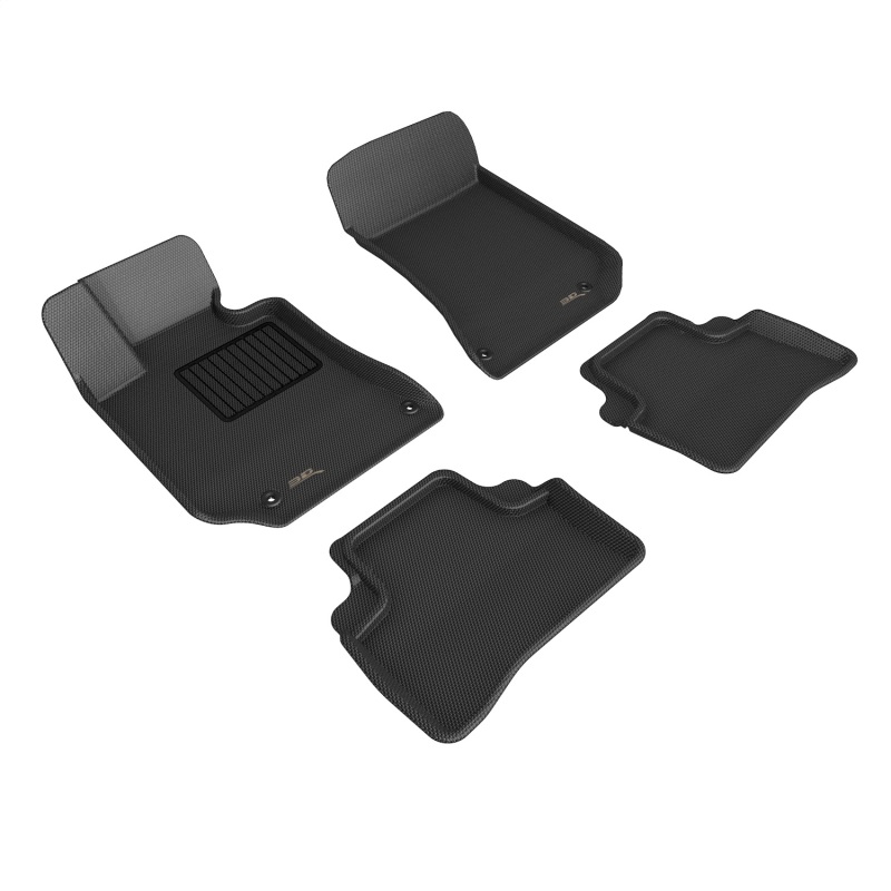 Mercedes-Benz E-Class Floor Mats - Front and Rear - 3D MAXpider - Kagu - Black - `14-`18